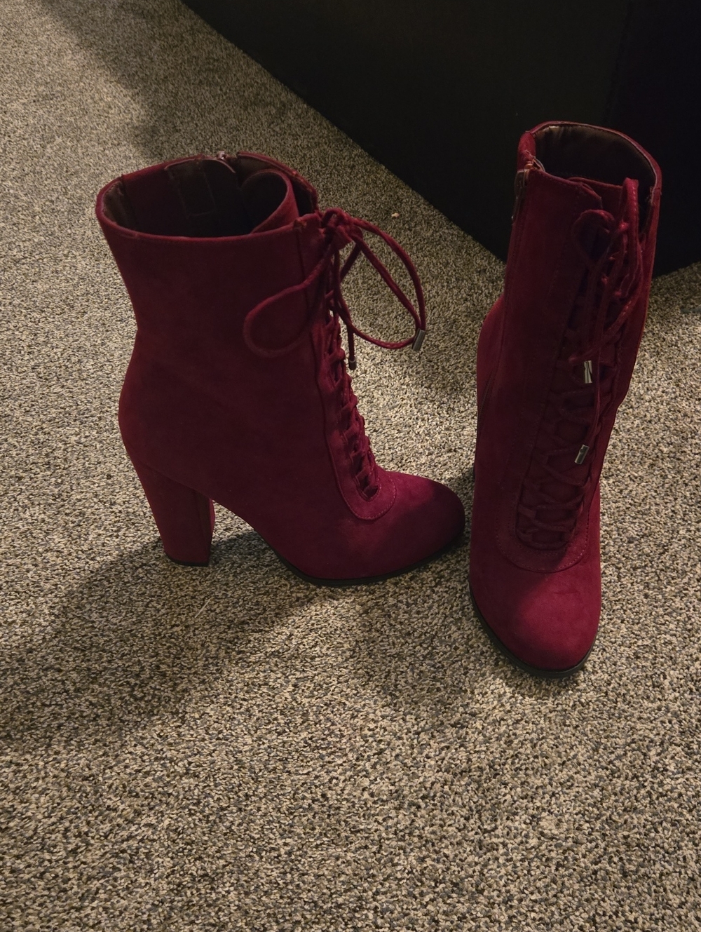 Burgundy Laced Boots